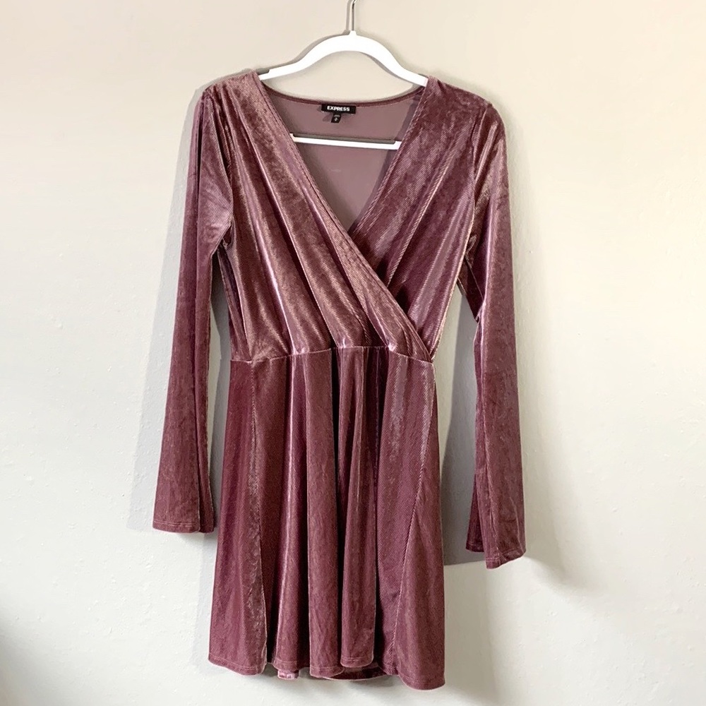Express Surplice Velvet Dress